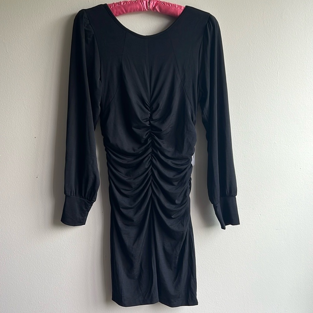 NWT 19 Cooper Women’s Long Sleeve Ruched Mini Cocktail Dress Size Extra Small